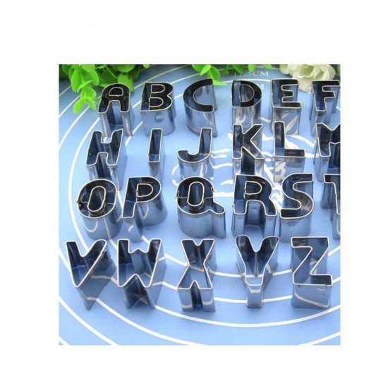 Set 26 forme decupatoare, pentru biscuiti, Litere, Abecedar, 3 cm, 379COF