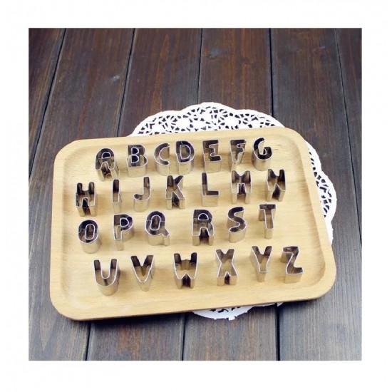 Set 26 forme decupatoare, pentru biscuiti, Litere, Abecedar, 3 cm, 379COF