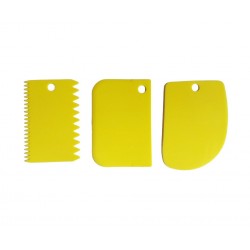 Set 3 Spatule flexibile pentru Ornare torturi, Galben, 11 cm, 323COF-3