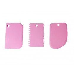 Set 3 Spatule flexibile pentru Ornare torturi, Roz, 11 cm, 323COF