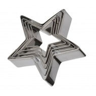 Set 5 forme decupatoare in forma de stea, pentru biscuiti, 9 cm, 511COF Set 5 forme decupatoare in forma de stea, pentru biscuiti, 9 cm, 511COF