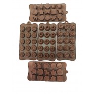 Set 5 forme din silicon pentru ciocolata, bomboane, jeleuri sau mini deserturi – modele diverse, 548COF-2