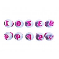 Set decupatoare Cifre cu ejector, 10 de piese, pentru cofetarie si patiserie, Roz, 286COF Set decupatoare Cifre cu ejector, 10 de piese, pentru cofetarie si patiserie, Roz, 286COF