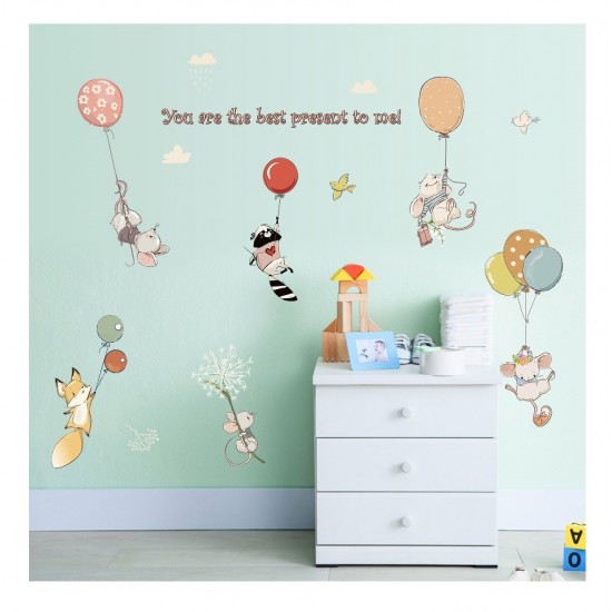 Sticker decorativ, Animalute, Baloane, 100 cm, 727STK