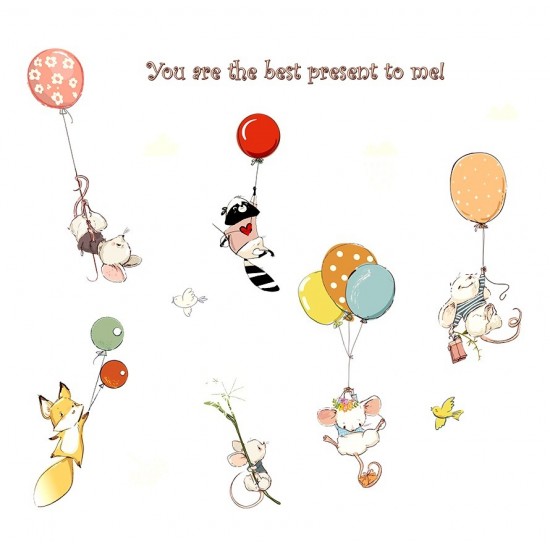 Sticker decorativ, Animalute, Baloane, 100 cm, 727STK