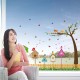 Sticker decorativ, Colivii cu pasari si fluturi, 85 cm, 752STK