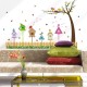 Sticker decorativ, Colivii cu pasari si fluturi, 85 cm, 752STK
