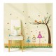Sticker decorativ, Colivii cu pasari si fluturi, 85 cm, 752STK