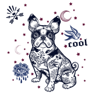 Sticker decorativ, Cool Dog, Old school, 77 cm, 726STK