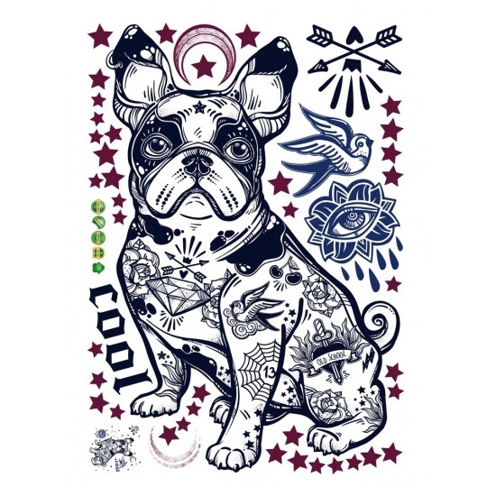 Sticker decorativ, Cool Dog, Old school, 77 cm, 726STK Sticker decorativ, Cool Dog, Old school, 77 cm, 726STK