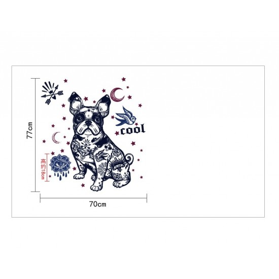 Sticker decorativ, Cool Dog, Old school, 77 cm, 726STK Sticker decorativ, Cool Dog, Old school, 77 cm, 726STK