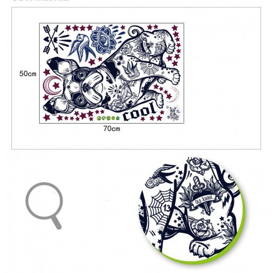 Sticker decorativ, Cool Dog, Old school, 77 cm, 726STK Sticker decorativ, Cool Dog, Old school, 77 cm, 726STK