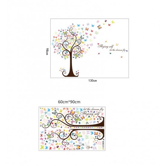 Sticker decorativ, Copacul cu fluturi, 130 cm, 799STK