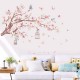 Sticker decorativ, Creanga de copca cu flori roz, 90 cm, 1138STK