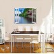 Sticker decorativ, Fereastra 3D, Apa, 85 cm, 535STK