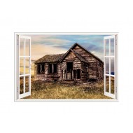Sticker decorativ, Fereastra 3D, Casa, 85 cm, 620STK