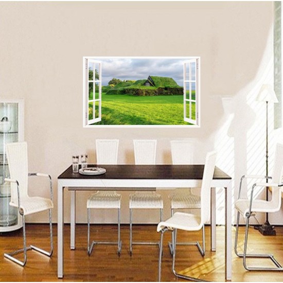 Sticker decorativ, Fereastra 3D, Casa, 85 cm, 626STK