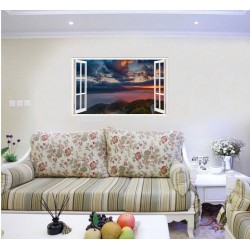 Sticker decorativ, Fereastra 3D, Munte, 85 cm, 654STK