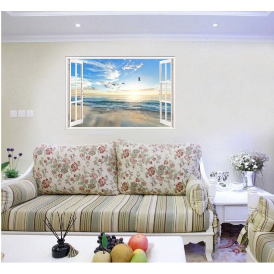 Sticker decorativ, Fereastra 3D, Ocean, 85 cm, 584STK