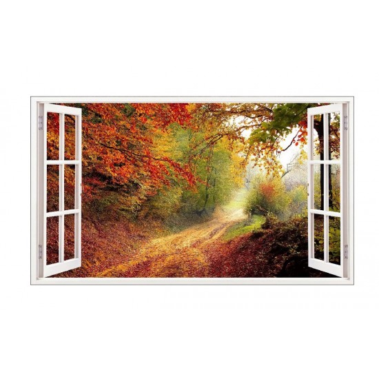 Sticker decorativ, Fereastra 3D, Padure, 85 cm, 540STK Sticker decorativ, Fereastra 3D, Padure, 85 cm, 540STK