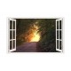 Sticker decorativ, Fereastra 3D, Padure, 85 cm, 603STK