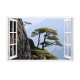 Sticker decorativ, Fereastra 3D, Peisaj de munte, 85 cm, 579STK
