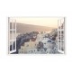 Sticker decorativ, Fereastra 3D, Santorini, 85 cm, 672STK