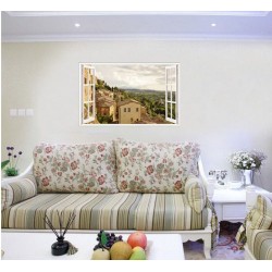 Sticker decorativ, Fereastra 3D, Toscana, 85 cm, 670STK