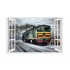 Sticker decorativ, Fereastra 3D, Tren, 85 cm, 523STK