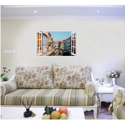 Sticker decorativ, Fereastra 3D, Venetia, 85 cm, 694STK