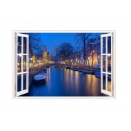 Sticker decorativ, Fereastra 3D, Viena, 85 cm, 566STK