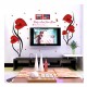Sticker decorativ, Flori Anthurium rosii, 147 cm, 742STK