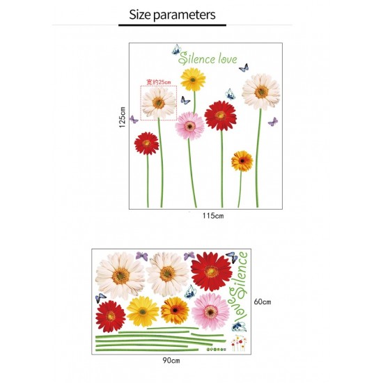 Sticker decorativ, Flori Gerbera, 125 cm, 803STK