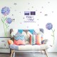 Sticker decorativ, Flori albastre cu 2 rame foto, 145 cm, 795STK Sticker decorativ, Flori albastre cu 2 rame foto, 145 cm, 795STK