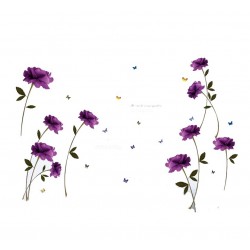 Sticker decorativ, Flori mov, 140 cm, 797STK