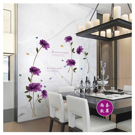 Sticker decorativ, Flori mov, 140 cm, 797STK