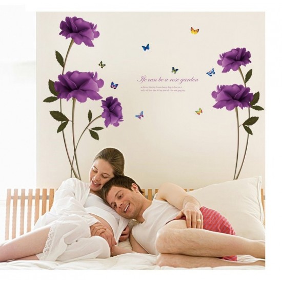 Sticker decorativ, Flori mov, 140 cm, 797STK