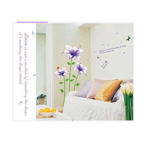 Sticker decorativ, Flori mov, 170 cm, 739STK