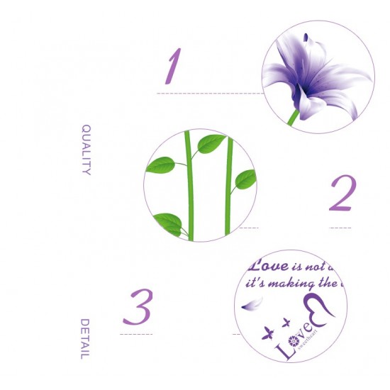 Sticker decorativ, Flori mov, 170 cm, 739STK