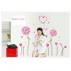 Sticker decorativ, Flori roz, 130 cm, 702STK