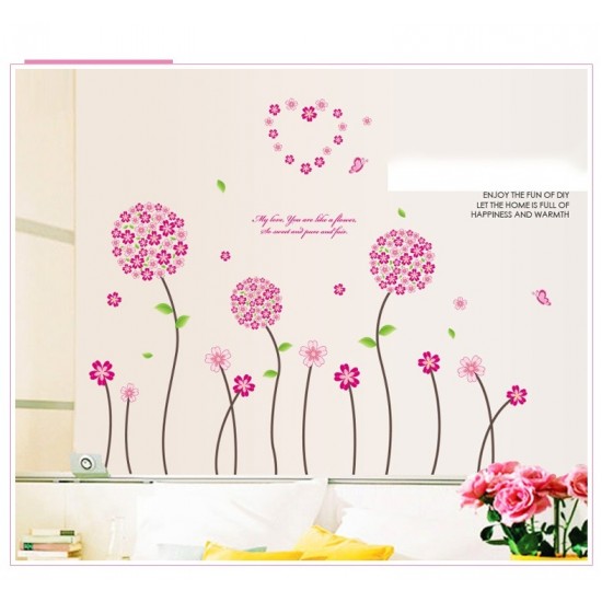 Sticker decorativ, Flori roz, 130 cm, 702STK