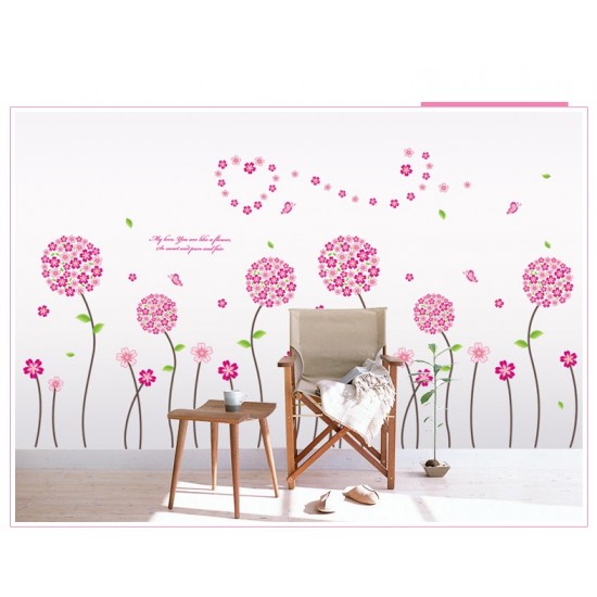Sticker decorativ, Flori roz, 130 cm, 702STK