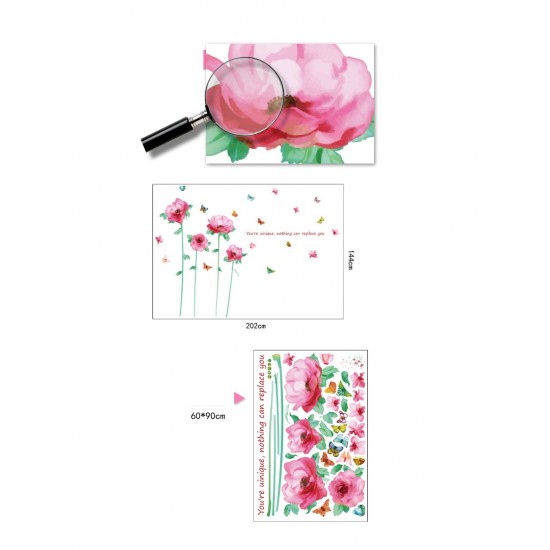 Sticker decorativ, Flori roz, 202 cm, 805STK Sticker decorativ, Flori roz, 202 cm, 805STK