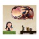 Sticker decorativ, Gaura in perete 3D, Anime, 85 cm, 1001STK