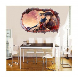 Sticker decorativ, Gaura in perete 3D, Anime, 85 cm, 1001STK