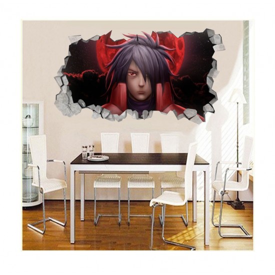 Sticker decorativ, Gaura in perete 3D, Anime, 85 cm, 1015-1STK