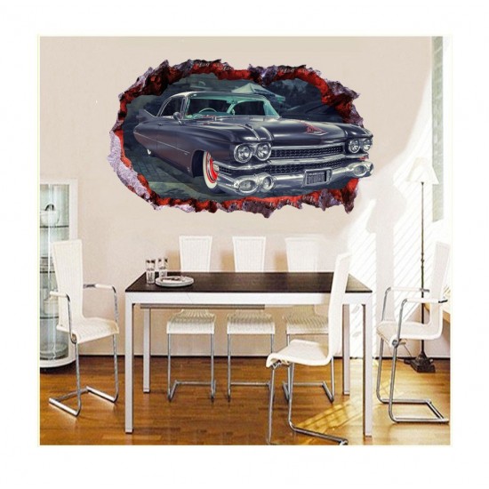 Sticker decorativ, Gaura in perete 3D, Masina, 80 cm, 1007STK-1 Sticker decorativ, Gaura in perete 3D, Masina, 80 cm, 1007STK-1