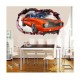 Sticker decorativ, Gaura in perete, Masina, 80 cm, 1006STK-1