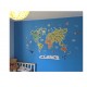 Sticker decorativ, Harta lumii a animalelor, 140 cm, 750STK