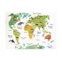 Sticker decorativ, Harta lumii a animalelor, 140 cm, 750STK